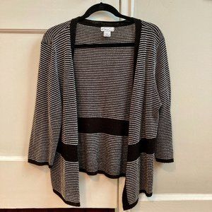 Kim Rogers Black and White Open Front Cardigan